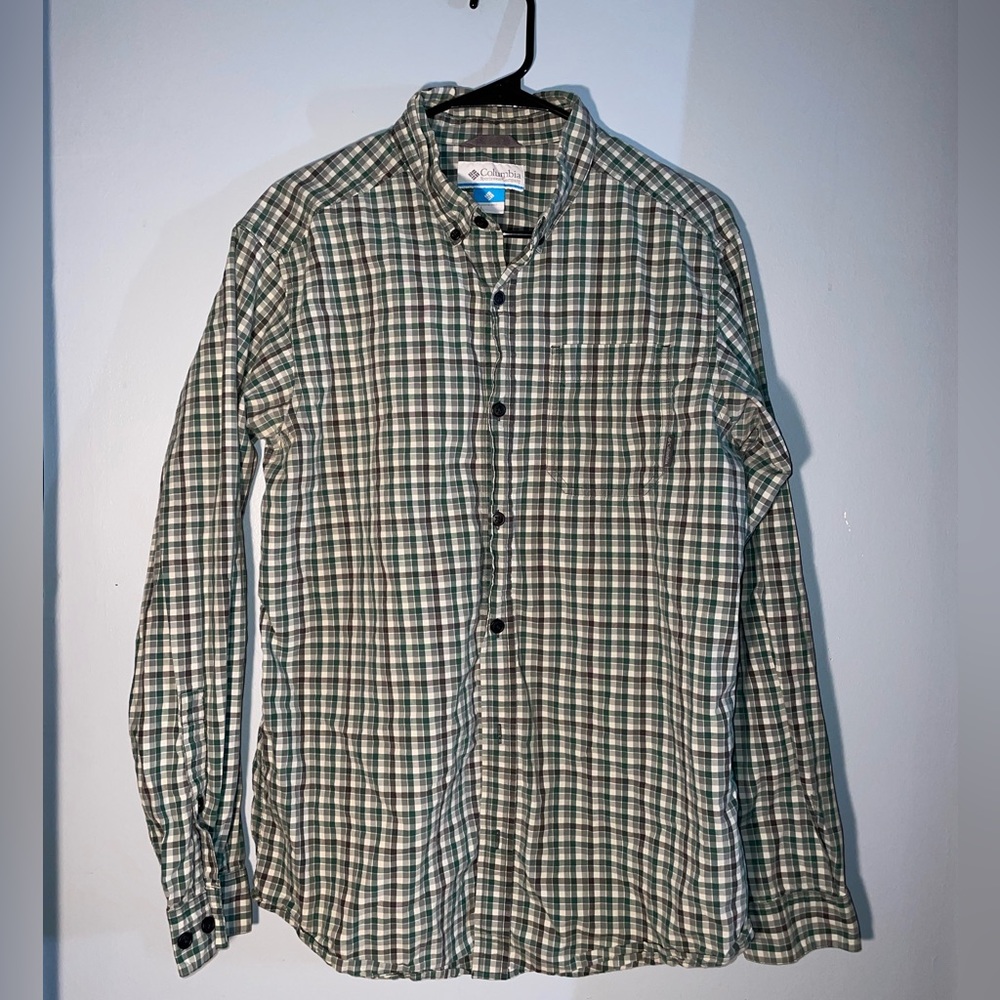 Men’s M Columbia Long Sleeve Plaid Button Up Shirt